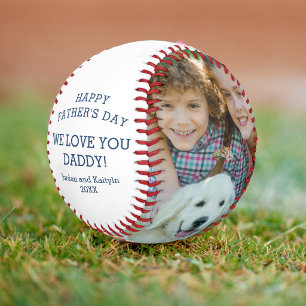 BEST DAD EVER Happy Fathers Day Two Photos Baseball