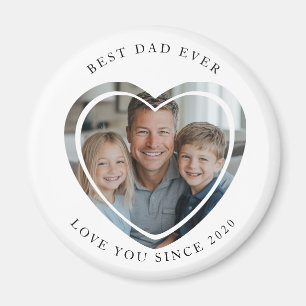Best dad Ever heart shaped Photo magnet