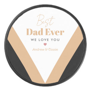 Best dad ever hockey puck