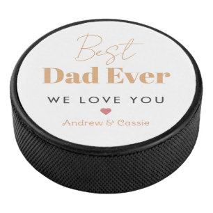 Best dad ever hockey puck