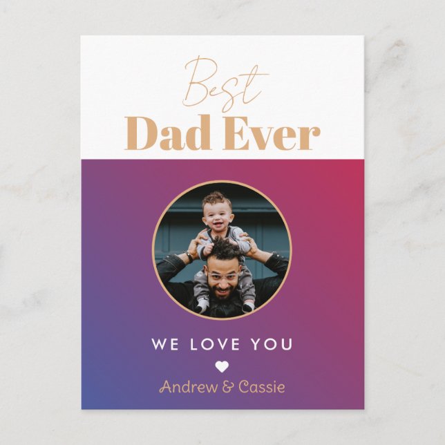 Best dad ever holiday postcard (Front)