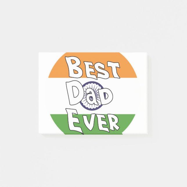 Best Dad Ever India Flag Post-it Notes (Front)
