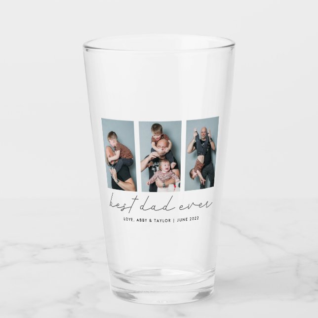Best Dad Ever Keepsake Multi Photo Glass (Front)