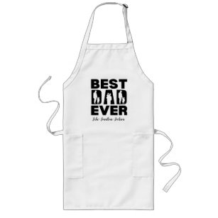  Best Dad Ever Kid Silhouette Personalised Long Apron