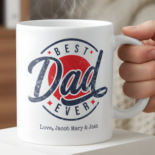 Best Dad Ever Kids Names Coffee Mug