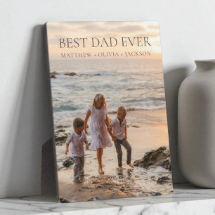 Best Dad Ever Kids Names Personalised Modern Photo Plaque