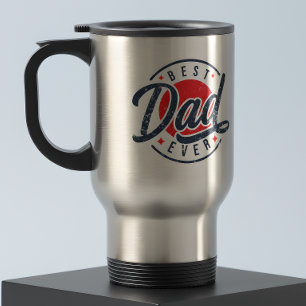 Best Dad Ever Kids Names Photo Travel Mug