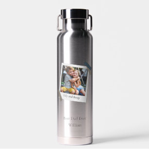 Best Dad Ever Kids Photo Custom Water Bottle