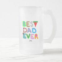 Best Dad Ever Large Frosted Glass Mug