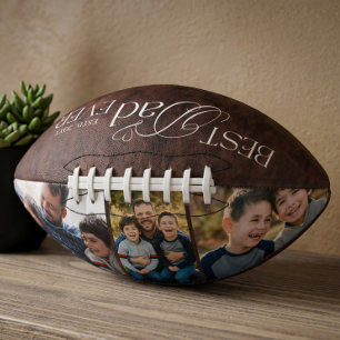 Best Dad Ever Leather Fathers Day Photo Collage American Football