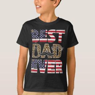Best Dad Ever Leopard Plaid Father's Day Papa T-Shirt