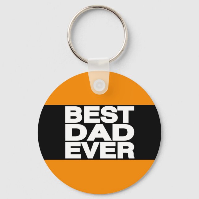 Best Dad Ever Lg Orange Key Ring (Front)