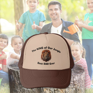 Best Dad Ever Lion Personalised Father's Day Truck Trucker Hat