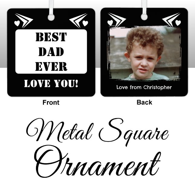 Best dad ever love you 1 photo white metal tree decoration (Creator Uploaded)