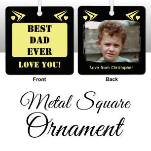 Best dad ever love you 1 photo yellow metal tree decoration
