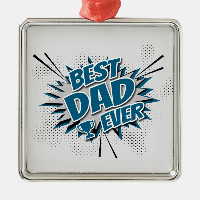 Best Dad Ever Metal Tree Decoration (Front)