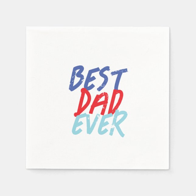 Best Dad Ever Minimalist Cool Professional Napkin (Front)