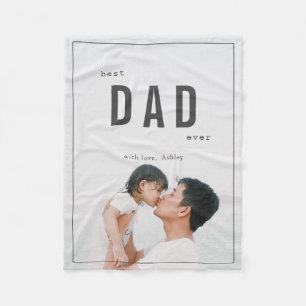 Best Dad Ever Minimalist Photo Father's Day Fleece Blanket