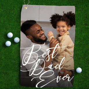 Best Dad Ever Minimalist Photo Father's Day  Golf Towel