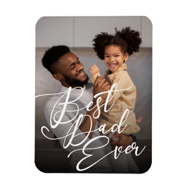 Best Dad Ever Minimalist Photo Father's Day Magnet (Vertical)
