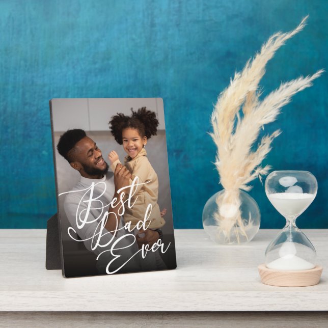 Best Dad Ever Minimalist Photo Father's Day Plaque (Side)