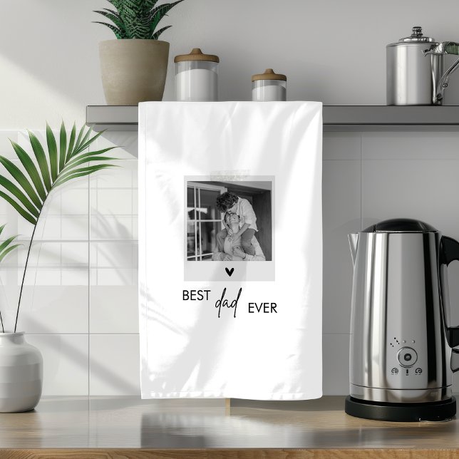 Best Dad Ever Minimalistic Photo  Tea Towel (Creator Uploaded)