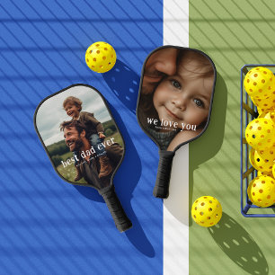 Best Dad Ever   Modern 2 Photo  Pickleball Paddle