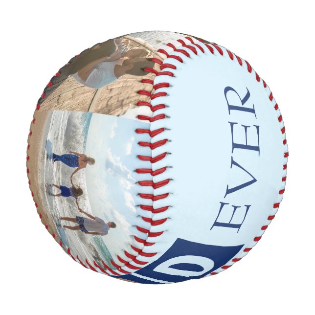 Best Dad Ever Modern 4 Photo  Baseball (Angled)