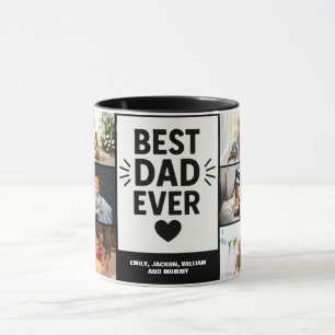 Best Dad Ever Modern 6 Photo Collage Mug