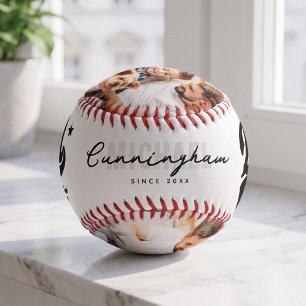 Best Dad Ever Modern Athletic 3 Photo Father's Day Baseball