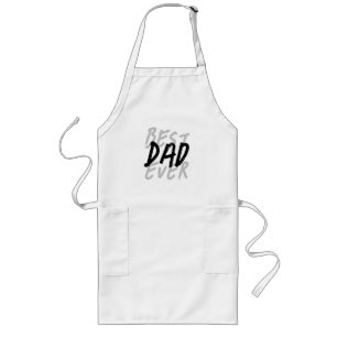 Best Dad Ever Modern Black and Grey Grunge Long Apron