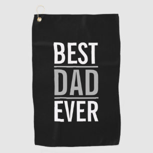 Best Dad Ever   Modern Black Golf Towel