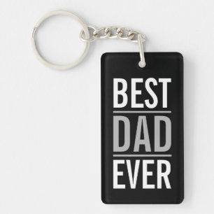 Best Dad Ever   Modern Black Key Ring