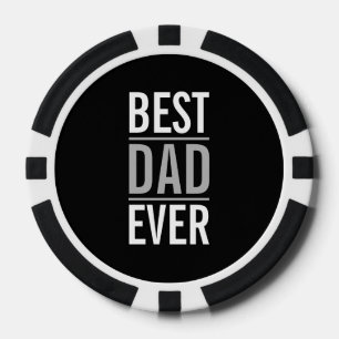 Best Dad Ever Modern Black Poker Chips