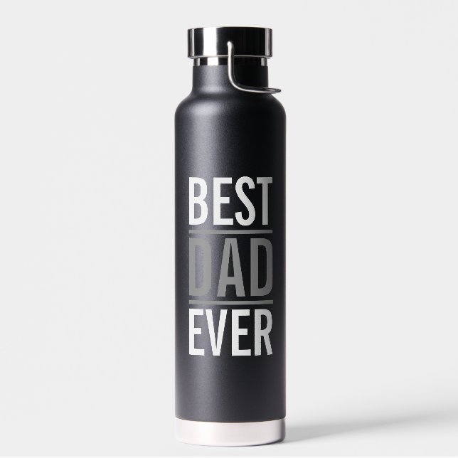 Best Dad Ever | Modern Black Water Bottle (Left)