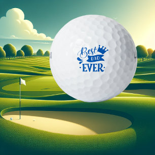 Best Dad ever modern blue Golf Balls