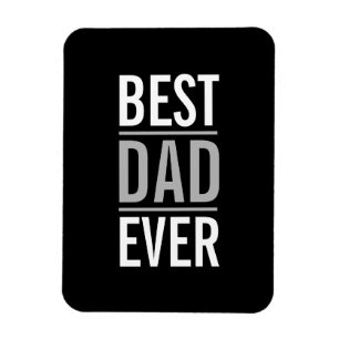 Best Dad Ever Modern Blue Magnet