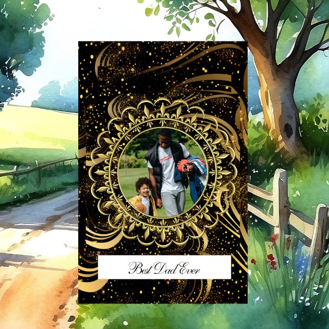 Best Dad Ever Modern Calligraphy Gold Leafy Swirls Golf Towel (Best Dad Ever Modern Calligraphy Gold Leafy Swirls Golf Towel)