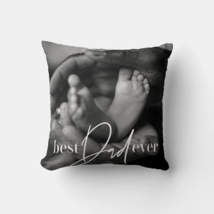 Best Dad Ever Modern Classic Simple Elegant Photo Cushion