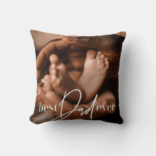 Best Dad Ever Modern Classic Simple Elegant Photo Cushion