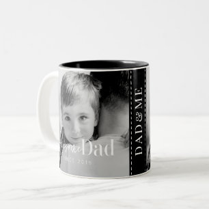 Best Dad Ever Modern Classic Simple Elegant Photo Two-Tone Coffee Mug