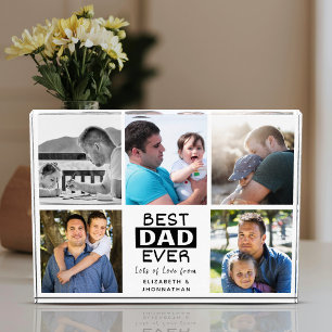 Best Dad Ever Modern Collage Cool Bold Typography Photo Block