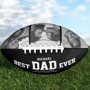 BEST DAD EVER Modern Cool Black and White American Football
