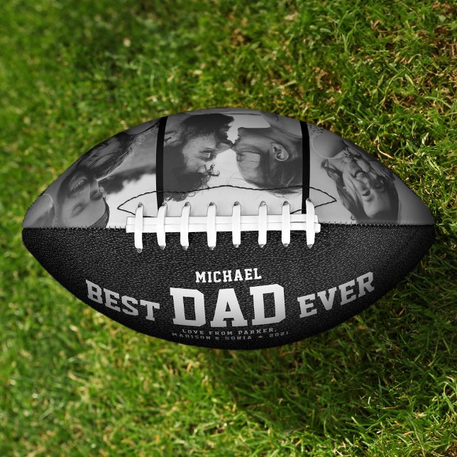BEST DAD EVER Modern Cool Black and White Photos American Football (Creator Uploaded)