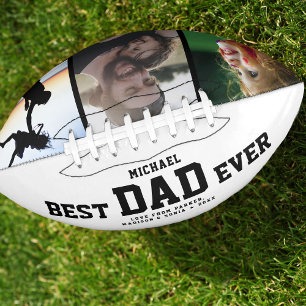 BEST DAD EVER Modern Cool COLOR Photo Collage American Football