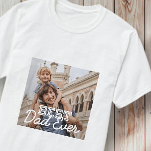 Best Dad Ever Modern Cool Custom Photo T-Shirt