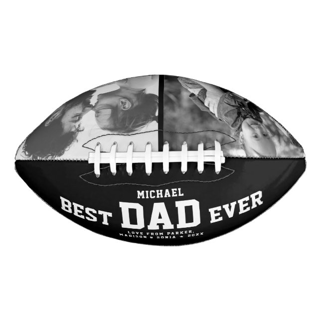 BEST DAD EVER Modern Cool Football Custom Football American Football (Front)
