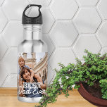 Best Dad Ever Modern Cool Stitch Custom Photo 532 Ml Water Bottle<br><div class="desc">This simple and modern design is composed of serif and cursive typography and add a custom photo</div>