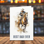 Best Dad Ever | Modern Cowboy Horse Father's Day Card<br><div class="desc">A modern cowboy father's day card for the best dad ever - always ready to hop on a horse! Fully customisable text on the front and inside the card. Add your personal message and make it your own.</div>