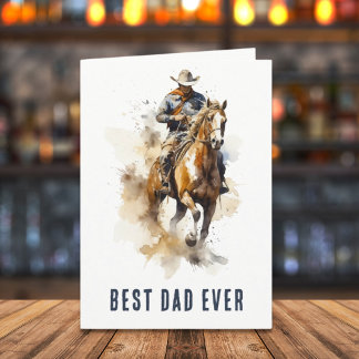 Best Dad Ever | Modern Cowboy Horse Father's Day Card